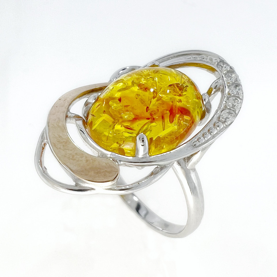 Перстень 313 янтарь Rh Timofeev