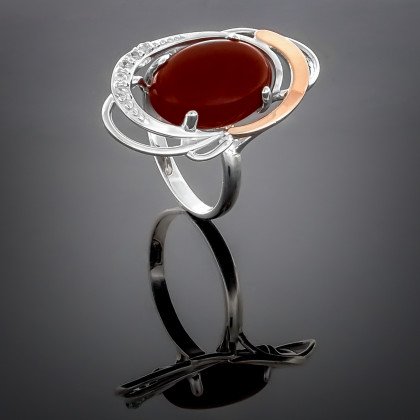 Перстень 313 яшма імітація Rh Timofeev