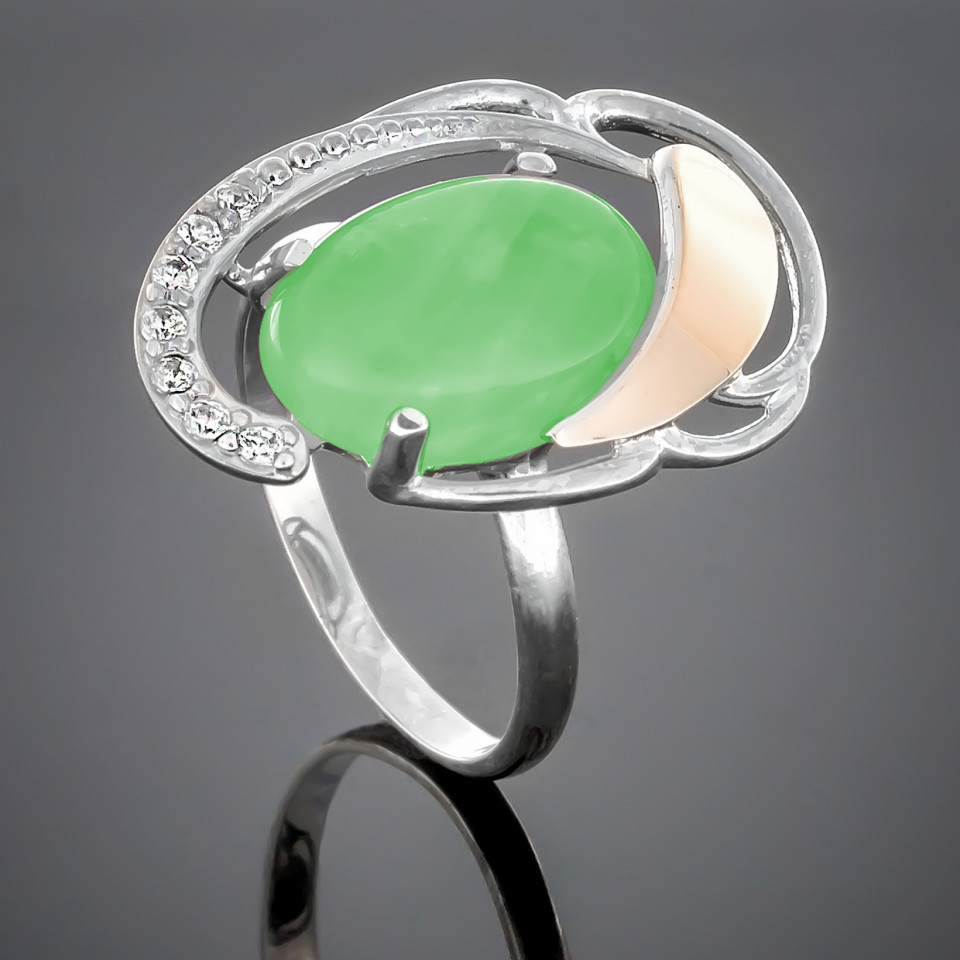 Перстень 315 авантюрин зелений Rh Timofeev