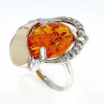 Перстень 315 янтарь жовтий імітація Rh Timofeev