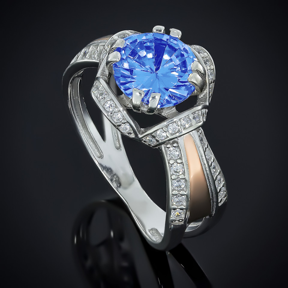 Перстень 552 авантюрин синій Rh Timofeev