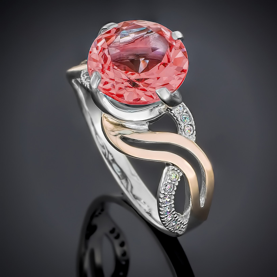 Перстень 504 цирконій червоний Rh Timofeev