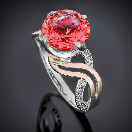 Перстень 504 альпініт червоний Rh Timofeev