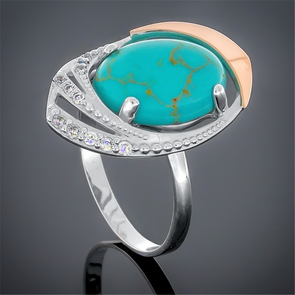 Перстень 305 бірюза Rh Timofeev