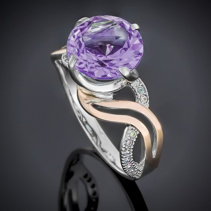Перстень 504 аметист Rh Timofeev