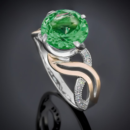 Перстень 504 альпініт смарагд Rh Timofeev