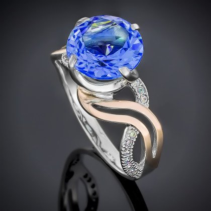 Перстень 504 альпініт синій Rh Timofeev