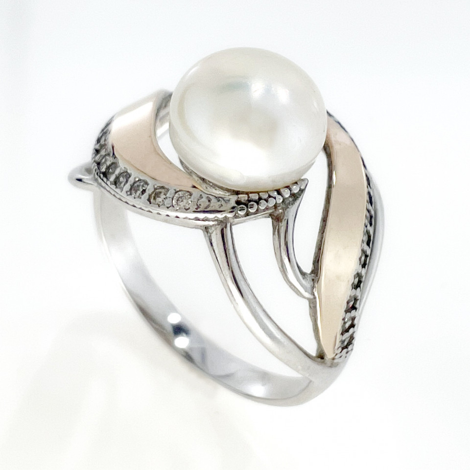 Перстень 412 перлина біла Rh Timofeev