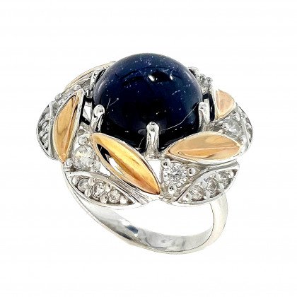 Перстень 425 авантюрин синій Rh Timofeev