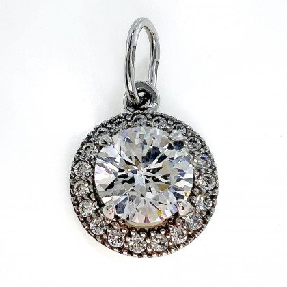 Підвіс 536 цирконій білий Rh Timofeev