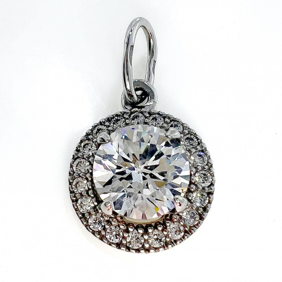 Підвіс 536 цирконій білий Rh Timofeev