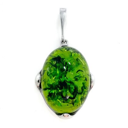 Підвіс 449 янтарь зелений імітація Rh Timofeev