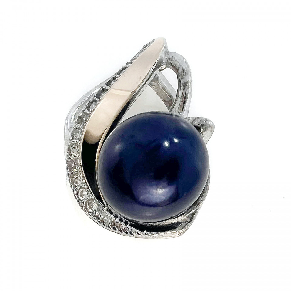 Підвіс 412 перлина чорна Rh Timofeev