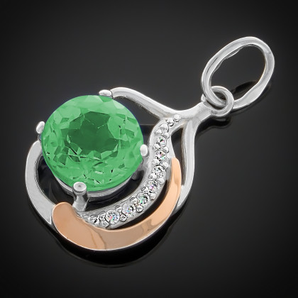 Підвіс 301 агат зелений Rh Timofeev