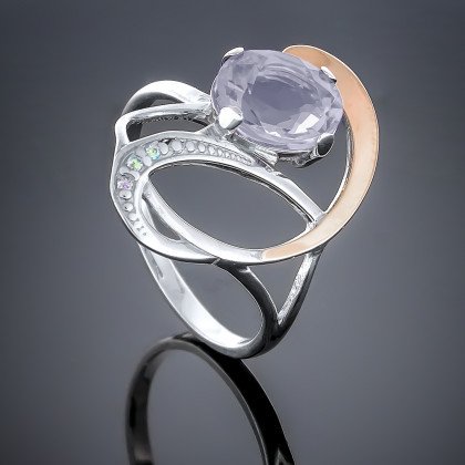 Перстень 210 цирконій білий Rh Timofeev