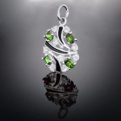 Підвіс 65 хризоліт\блакитний Rh Timofeev