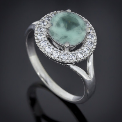 Перстень 536 альпініт молочно блакитний Rh Timofeev