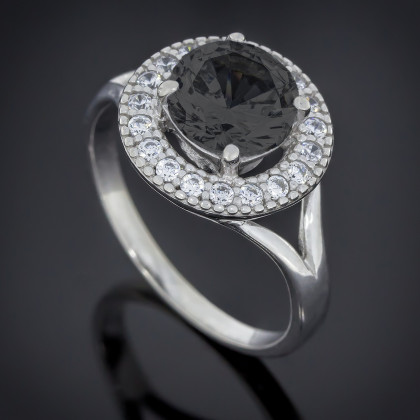 Перстень 536 цирконій чорний Rh Timofeev