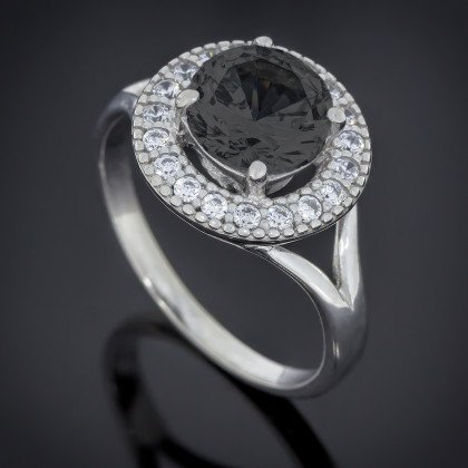 Перстень 536 цирконій чорний Rh Timofeev