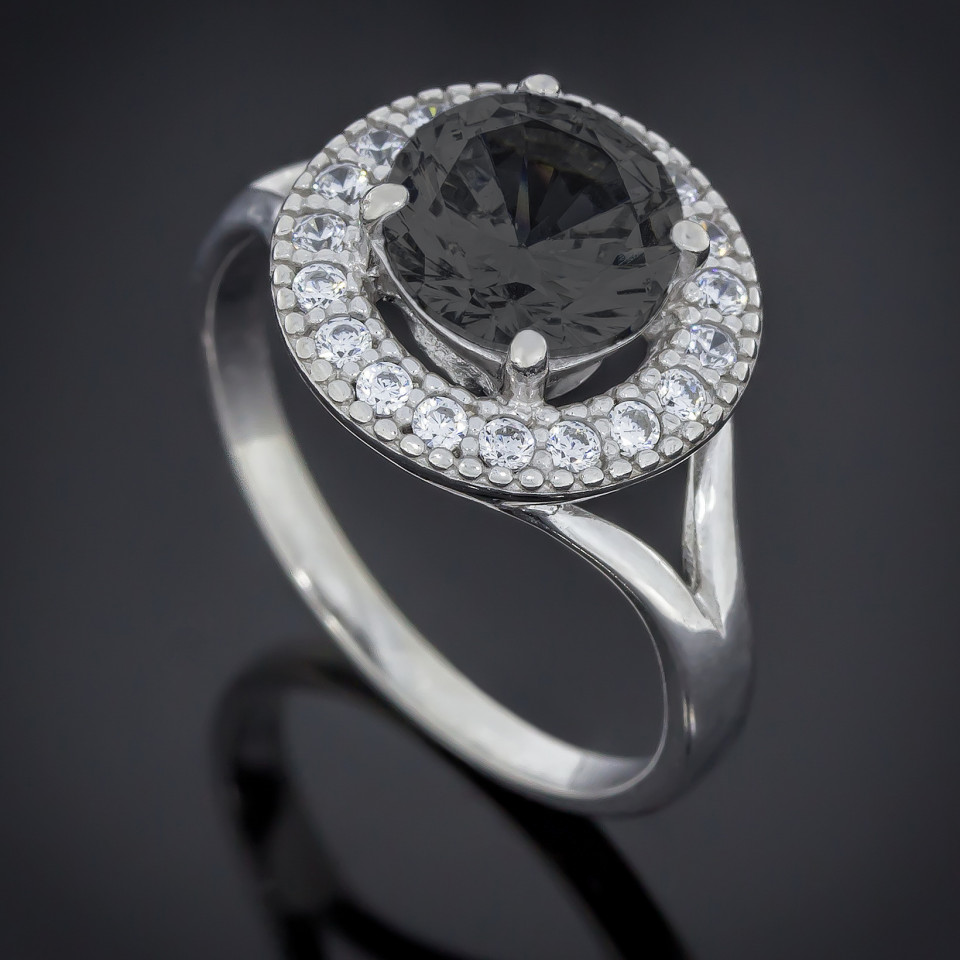 Перстень 536 цирконій чорний Rh Timofeev