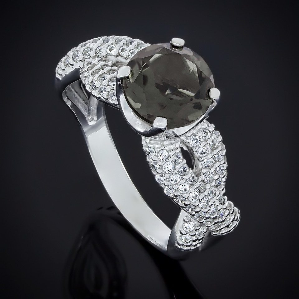 Перстень 512(2) цирконій чорний Rh Timofeev