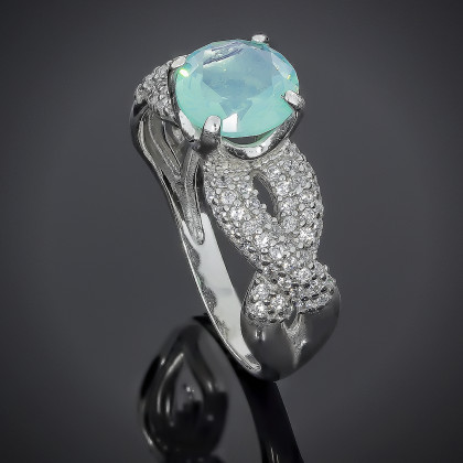 Перстень 512(2) альпініт молочно блакитний Rh Timofeev