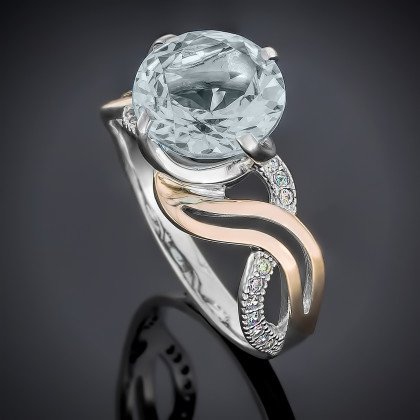 Перстень 504 цирконій білий Rh Timofeev