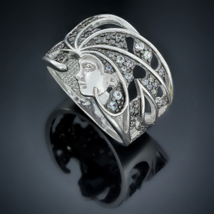 Перстень 506 цирконій білий Rh Timofeev