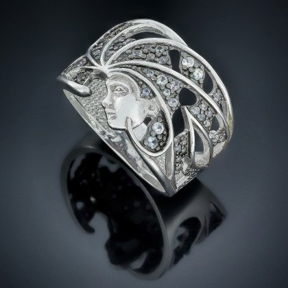 Перстень 506 цирконій білий Rh Timofeev