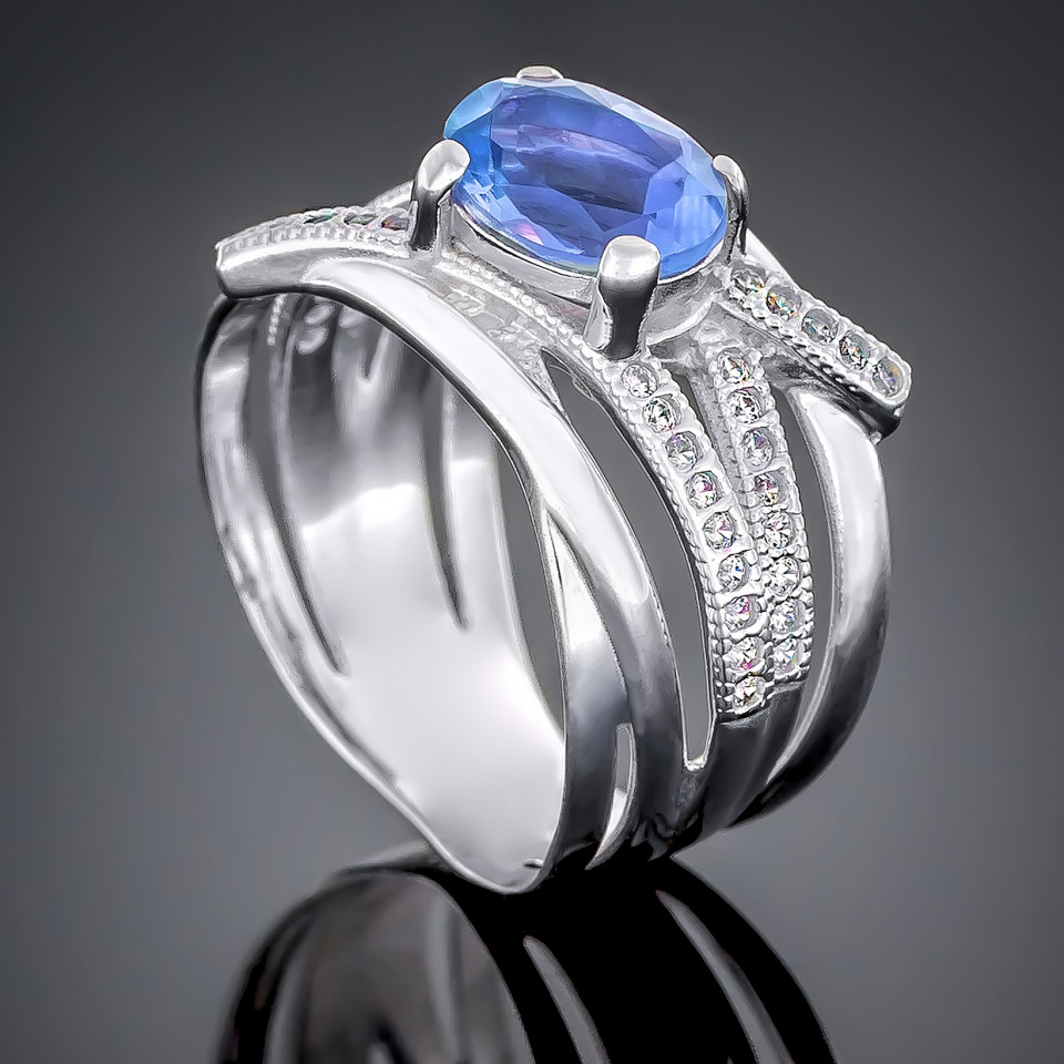 Перстень 497 альпініт синій Rh Timofeev