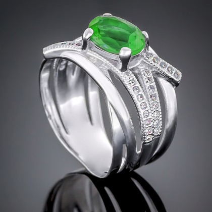 Перстень 497 альпініт зелений Rh Timofeev