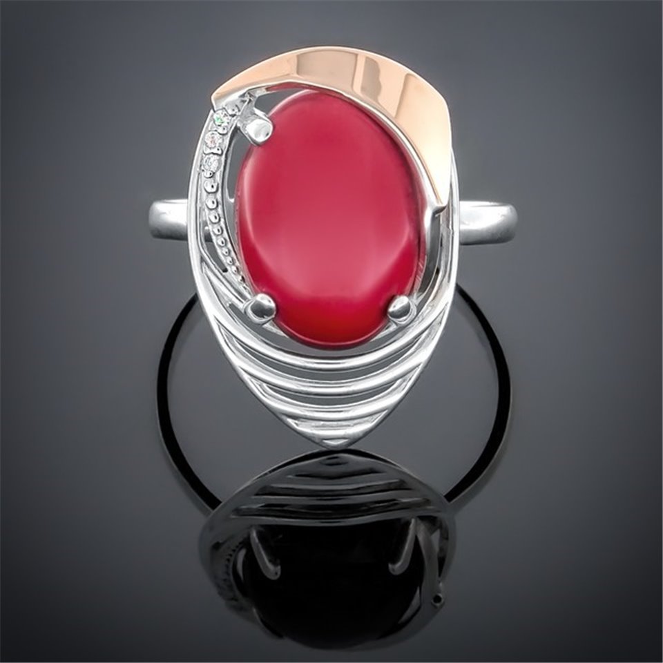 Перстень 307 корал Rh Timofeev