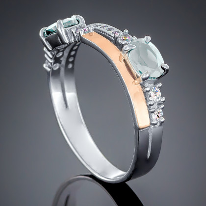 Перстень 491 цирконій білий Rh Timofeev