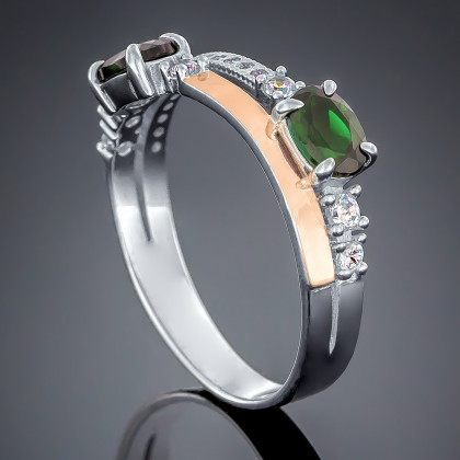 Перстень 491 агат зелений Rh Timofeev