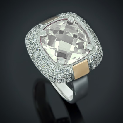 Перстень 481 цирконій білий Rh Timofeev