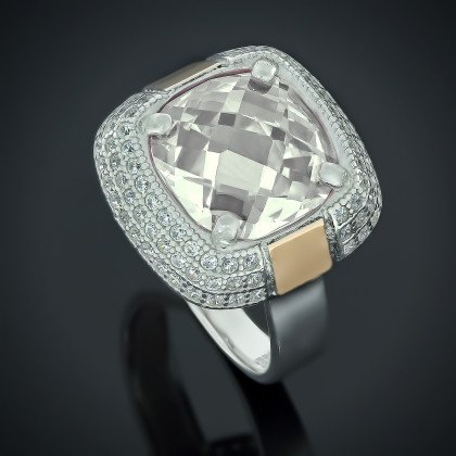 Перстень 481 цирконій білий Rh Timofeev