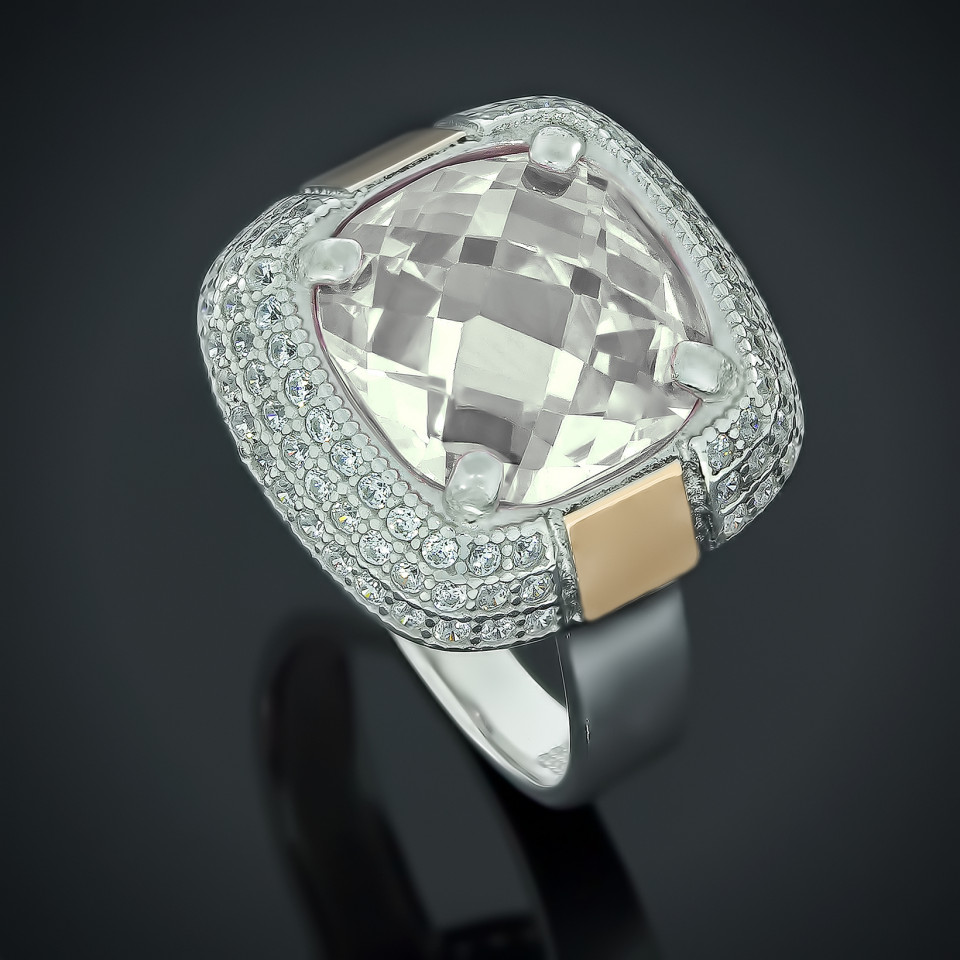 Перстень 481 цирконій білий Rh Timofeev