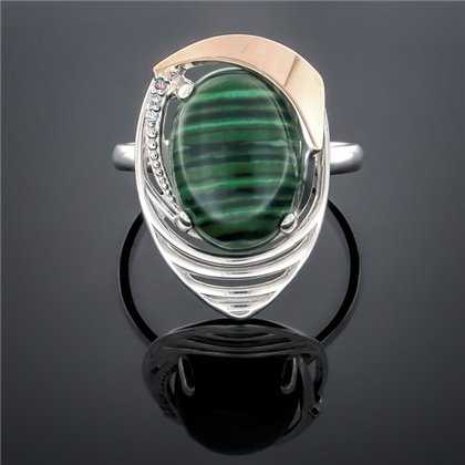 Перстень 307 малахіт Rh Timofeev