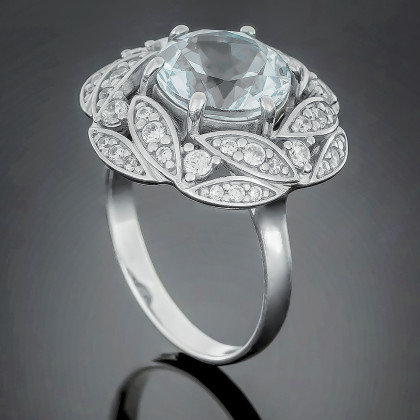 Перстень 454 цирконій білий Rh Timofeev