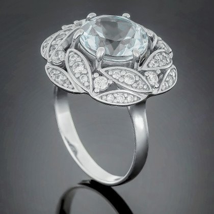 Перстень 454 цирконій білий Rh Timofeev