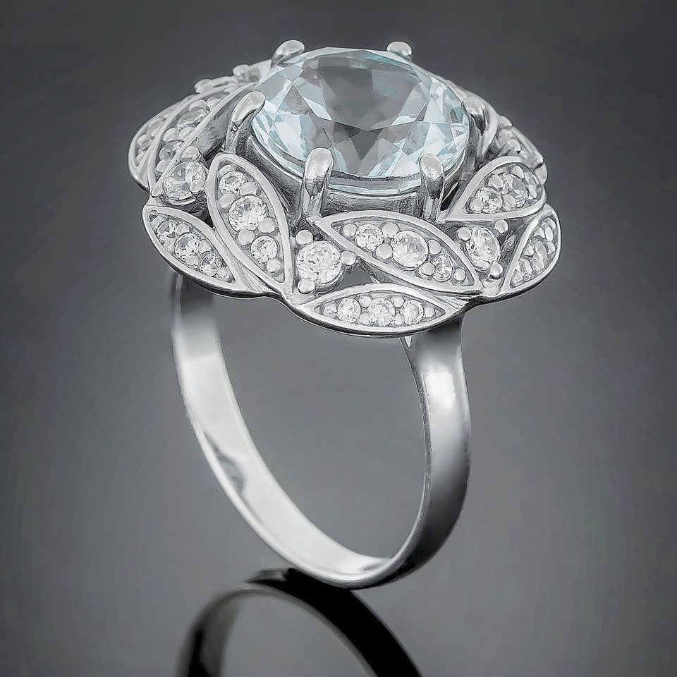 Перстень 454 цирконій білий Rh Timofeev