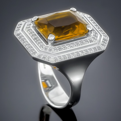 Перстень 455 альпініт жовтий Rh Timofeev