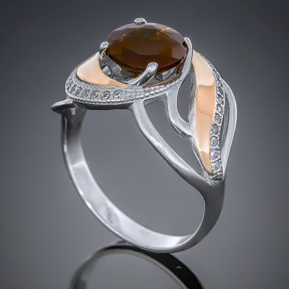 Перстень 420 раухтопаз Rh Timofeev