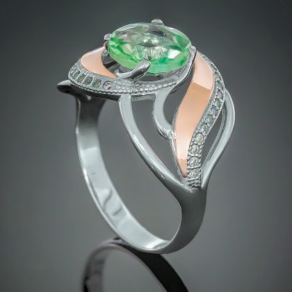 Перстень 420 хризоліт Rh Timofeev