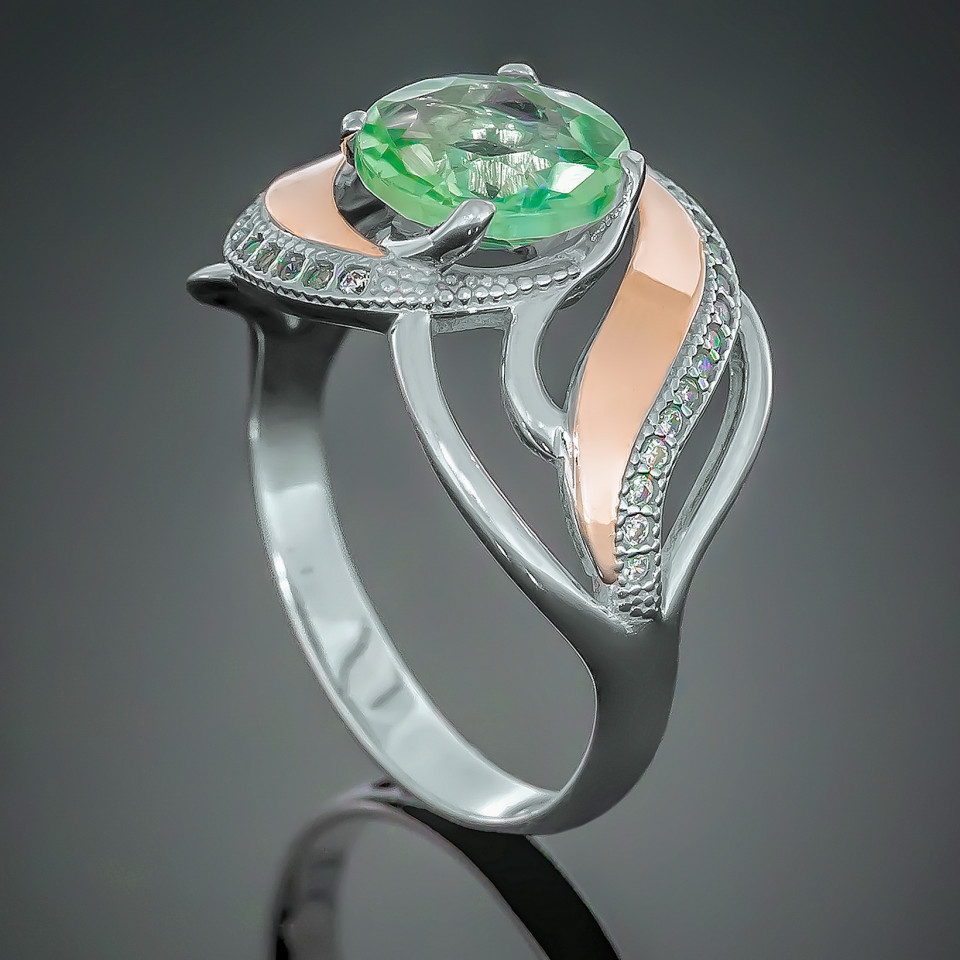 Перстень 420 хризоліт Rh Timofeev