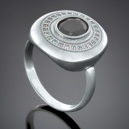 Перстень 415 цирконій чорний Rh Timofeev