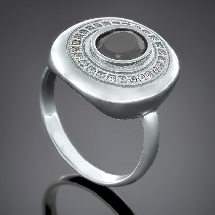 Перстень 415 цирконій чорний Rh Timofeev