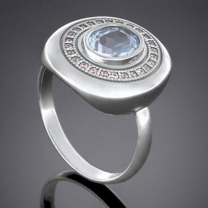 Перстень 415 цирконій білий Rh Timofeev