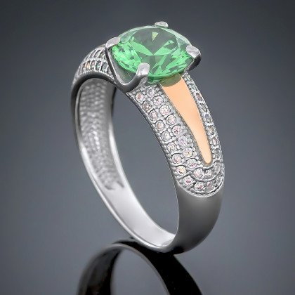 Перстень 486 хризоліт Rh Timofeev