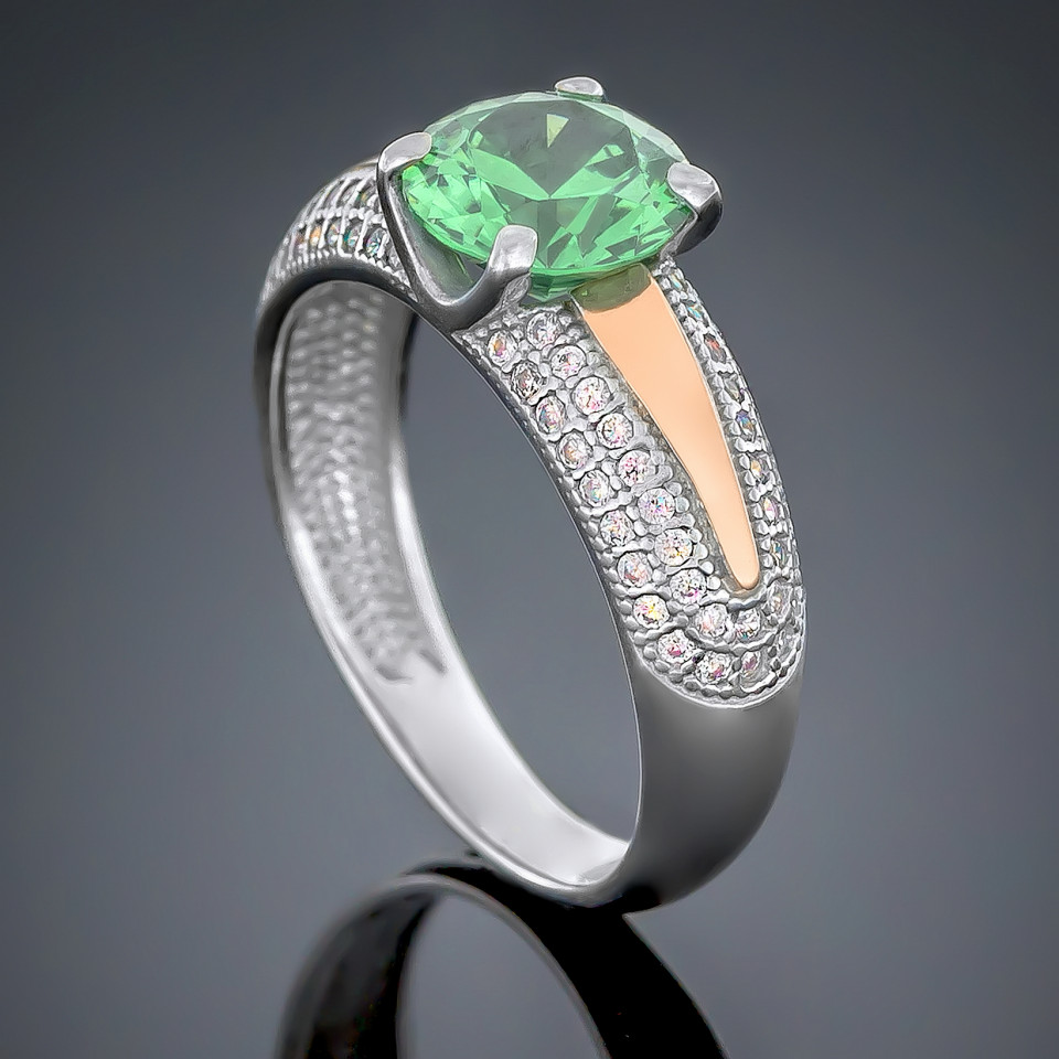 Перстень 486 хризоліт Rh Timofeev